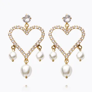Heart Pearl Earrings / Pearl   Crystal Caroline Svedbom