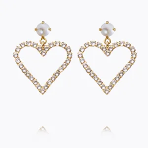 Heart To Heart Earrings / Pearl   Crystal Caroline Svedbom