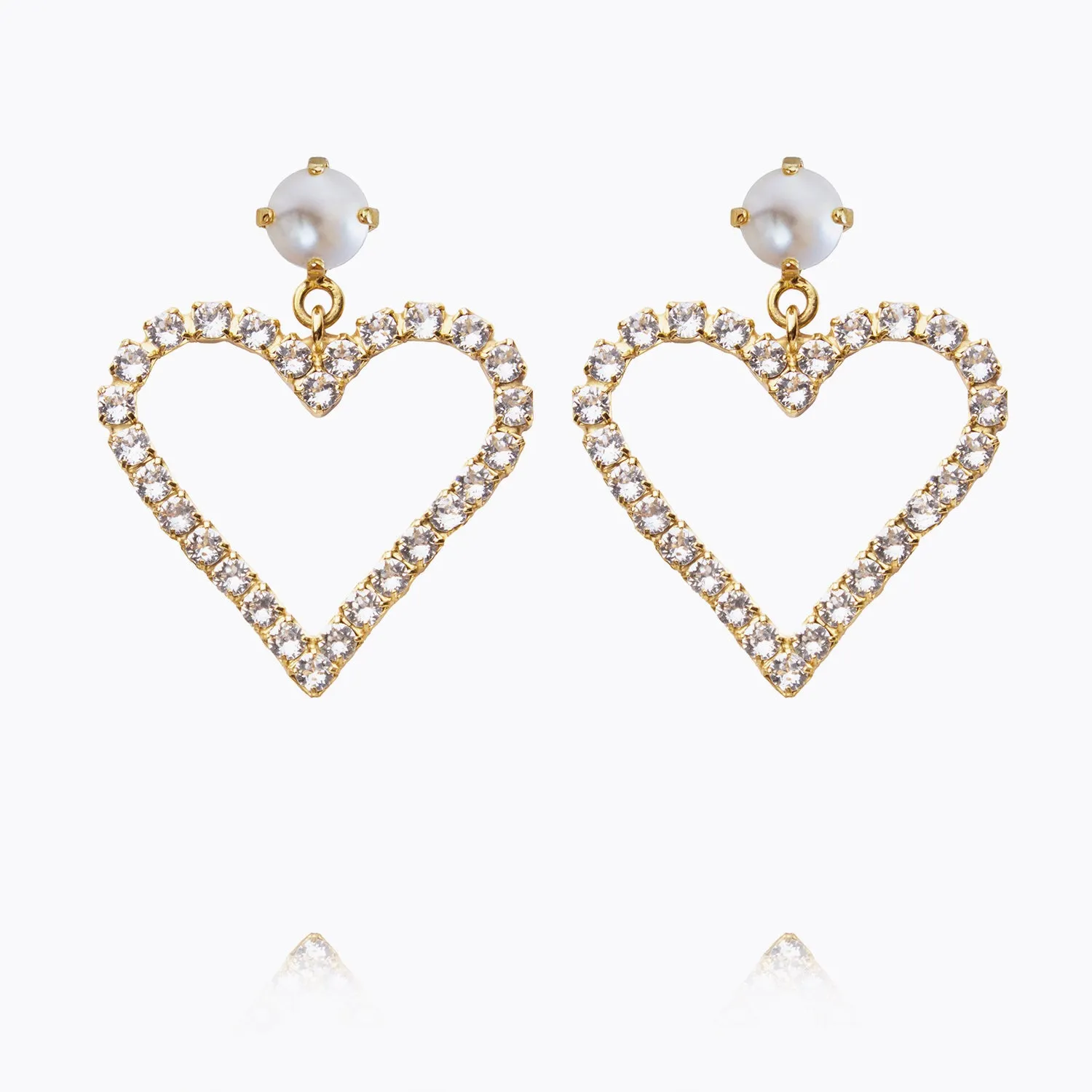 Heart To Heart Earrings / Pearl   Crystal Caroline Svedbom