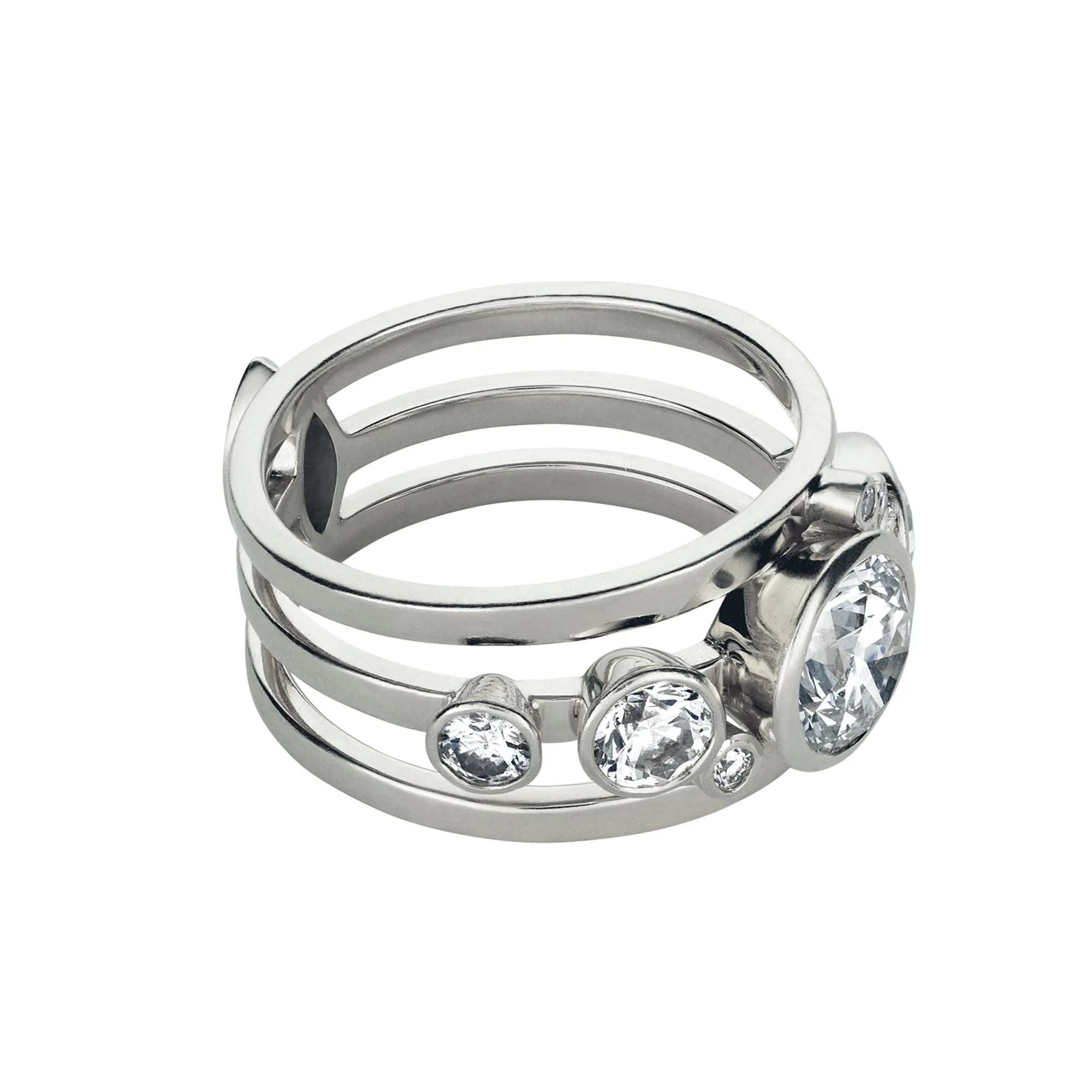 High Five 18K Whitegold Ring w. Diamonds