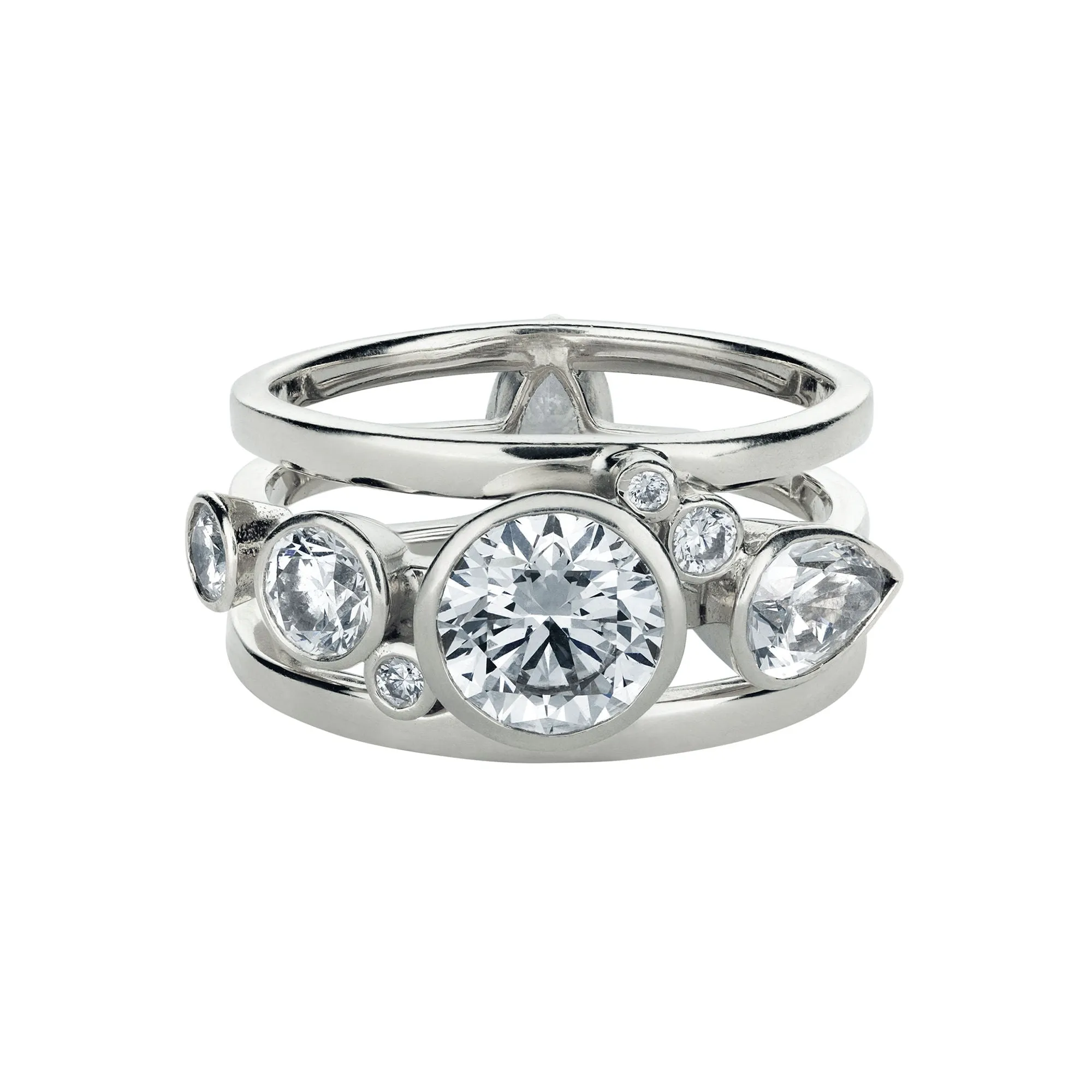 High Five 18K Whitegold Ring w. Diamonds