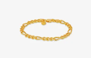 IX Chunky Figaro 22K Gold Plated Bracelet