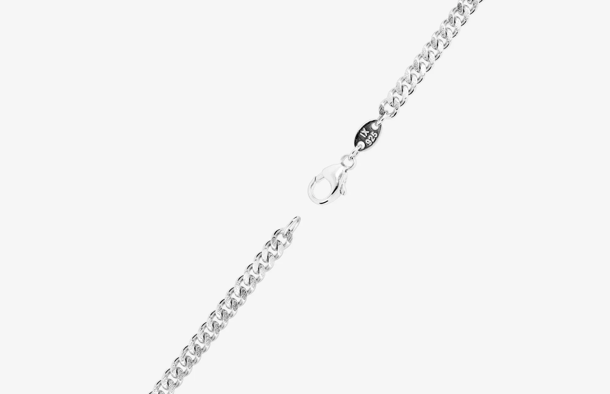 IX Curb Brushed Silver Bracelet