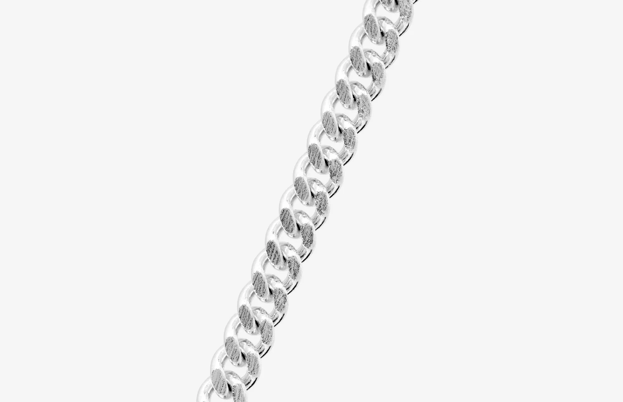 IX Curb Brushed Silver Bracelet