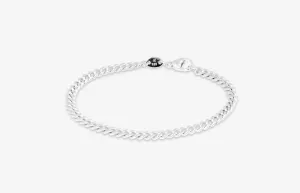 IX Curb Brushed Silver Bracelet