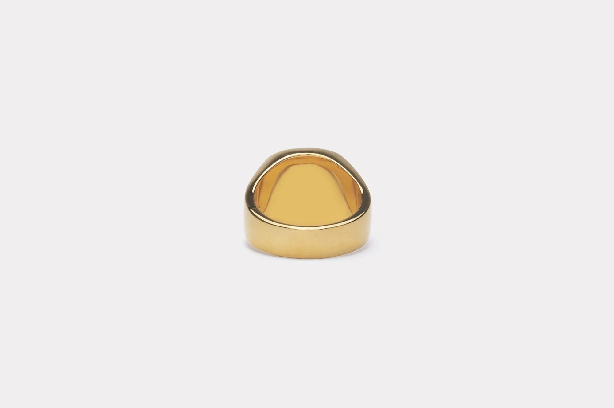 IX Cushion Signet Adventurine Gold Plated Ring