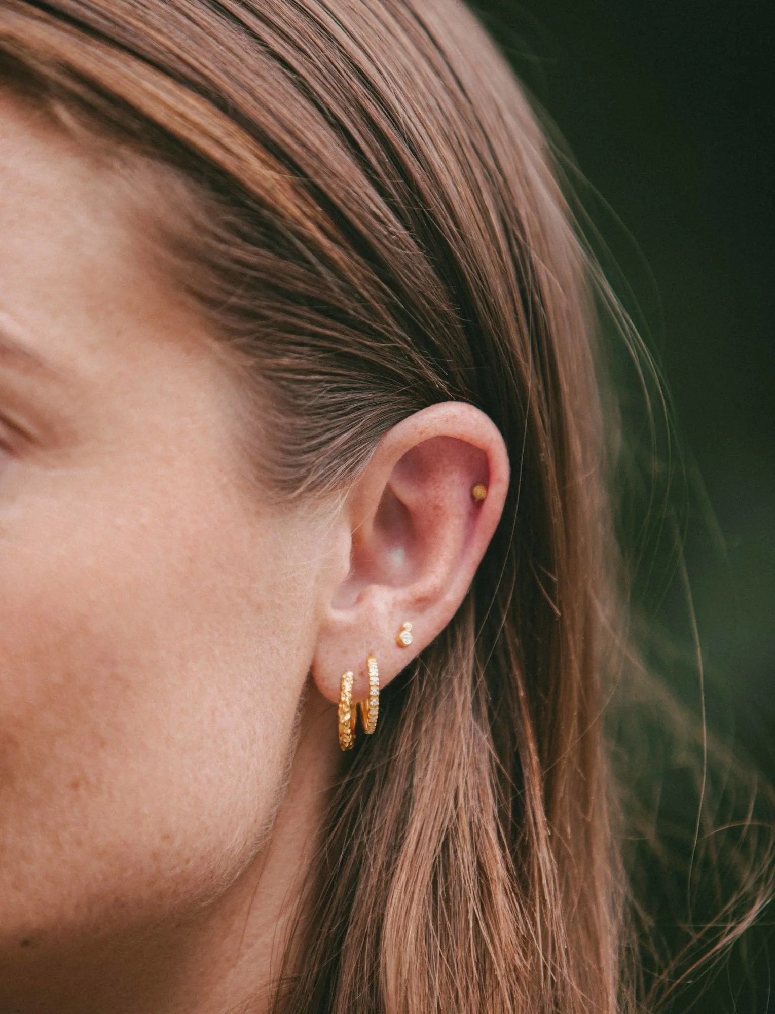 IX Eternity Gold Plated Hoops