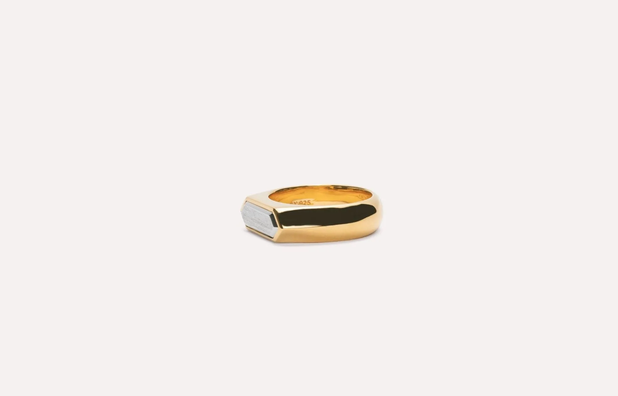 IX Mini Hexagon Gold Plated Ring
