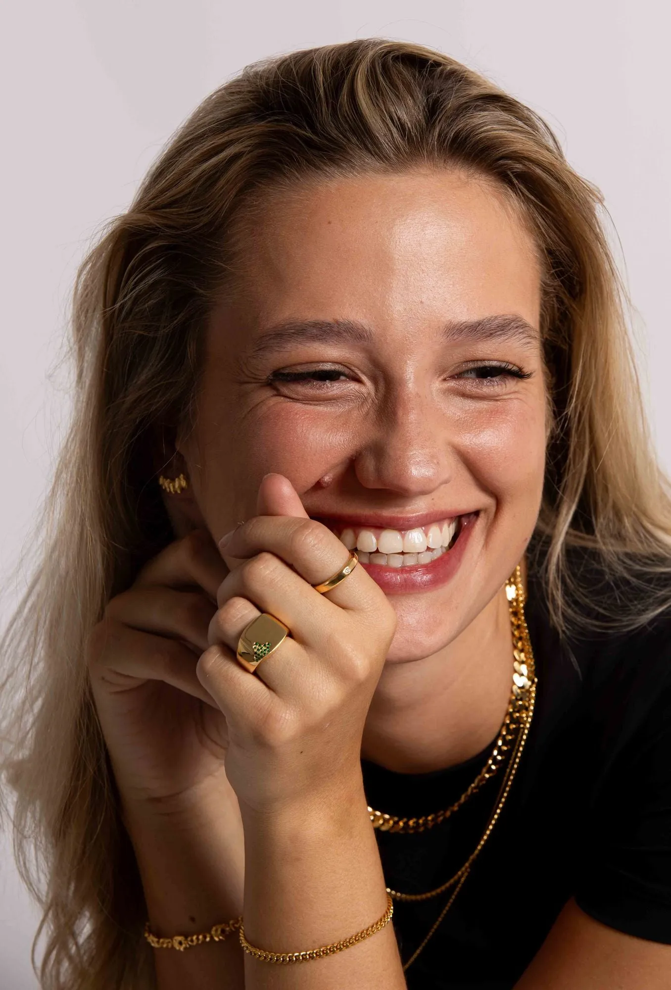 IX Otto 22K Gold Plated Ring w. Zirconia