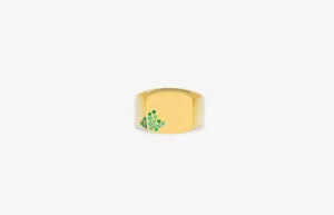 IX Otto 22K Gold Plated Ring w. Zirconia