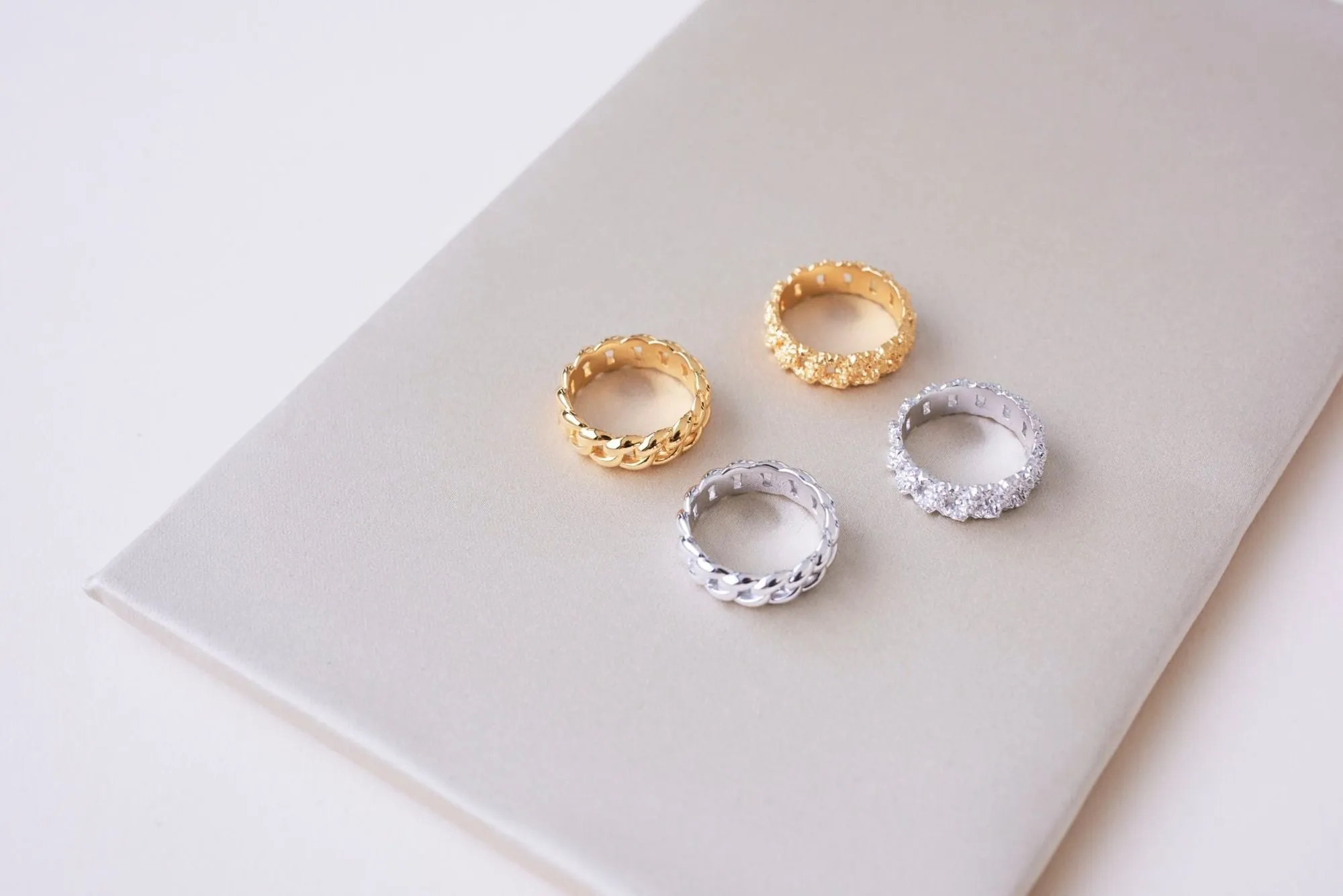 IX Polished Curb Silver Ring