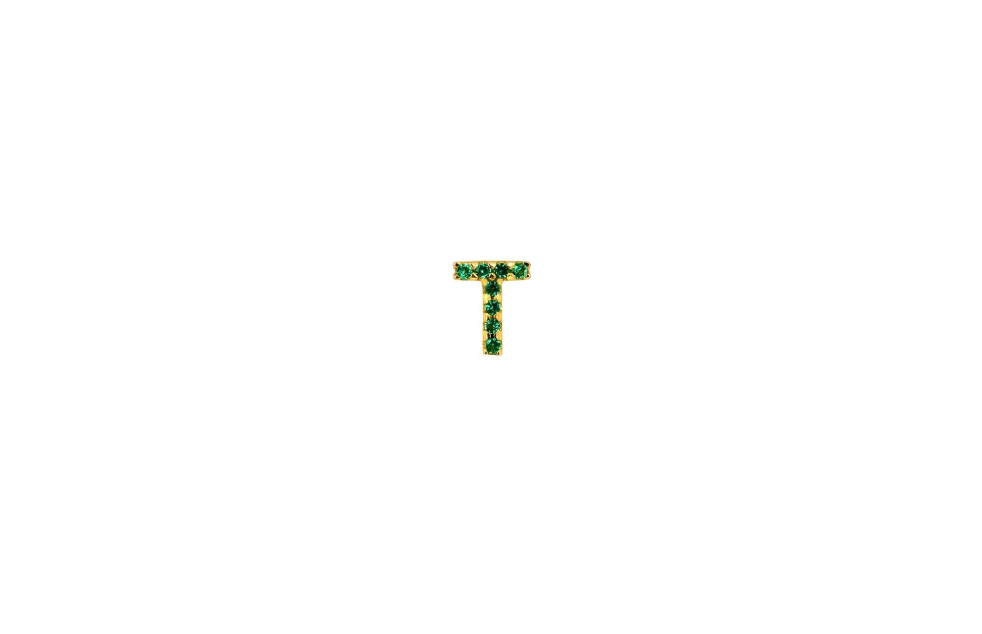 IX T 22K Gold Plated Stud w. Zirconia