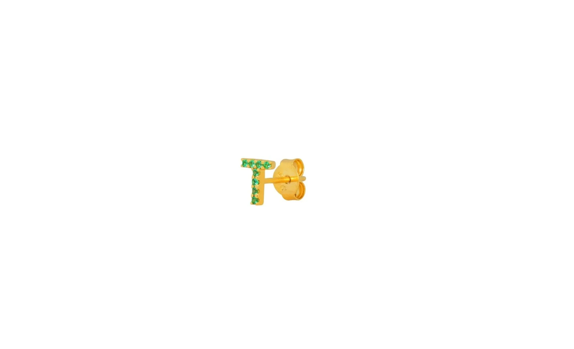 IX T 22K Gold Plated Stud w. Zirconia