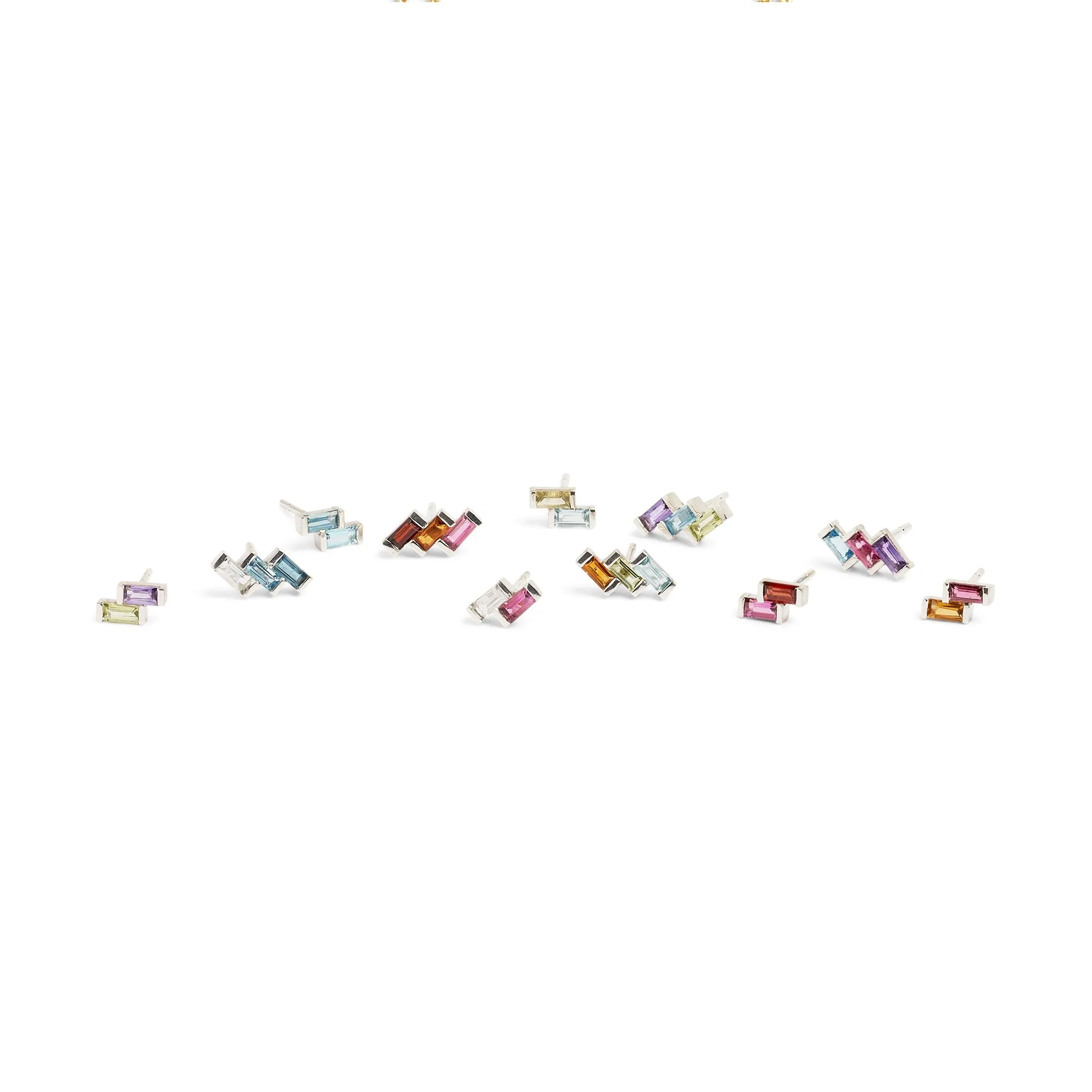 Juicy Double Gem Stud Earring (Single) Pieces of Eight