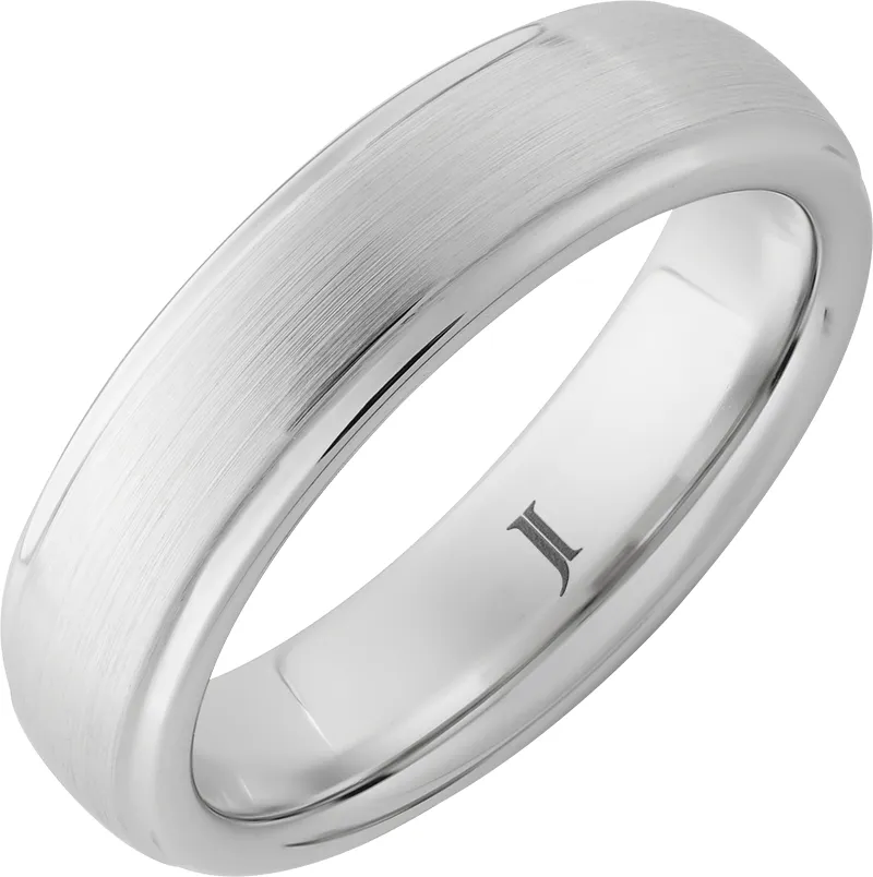 Karma - Serinium Domed Ring with Satin Center & Polished Recessed Edges