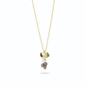 Les Nereides Bluebbery and Scarab Bettle Pendant Necklace