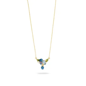 Les Nereides Blueberry and Round Cut Stone Necklace