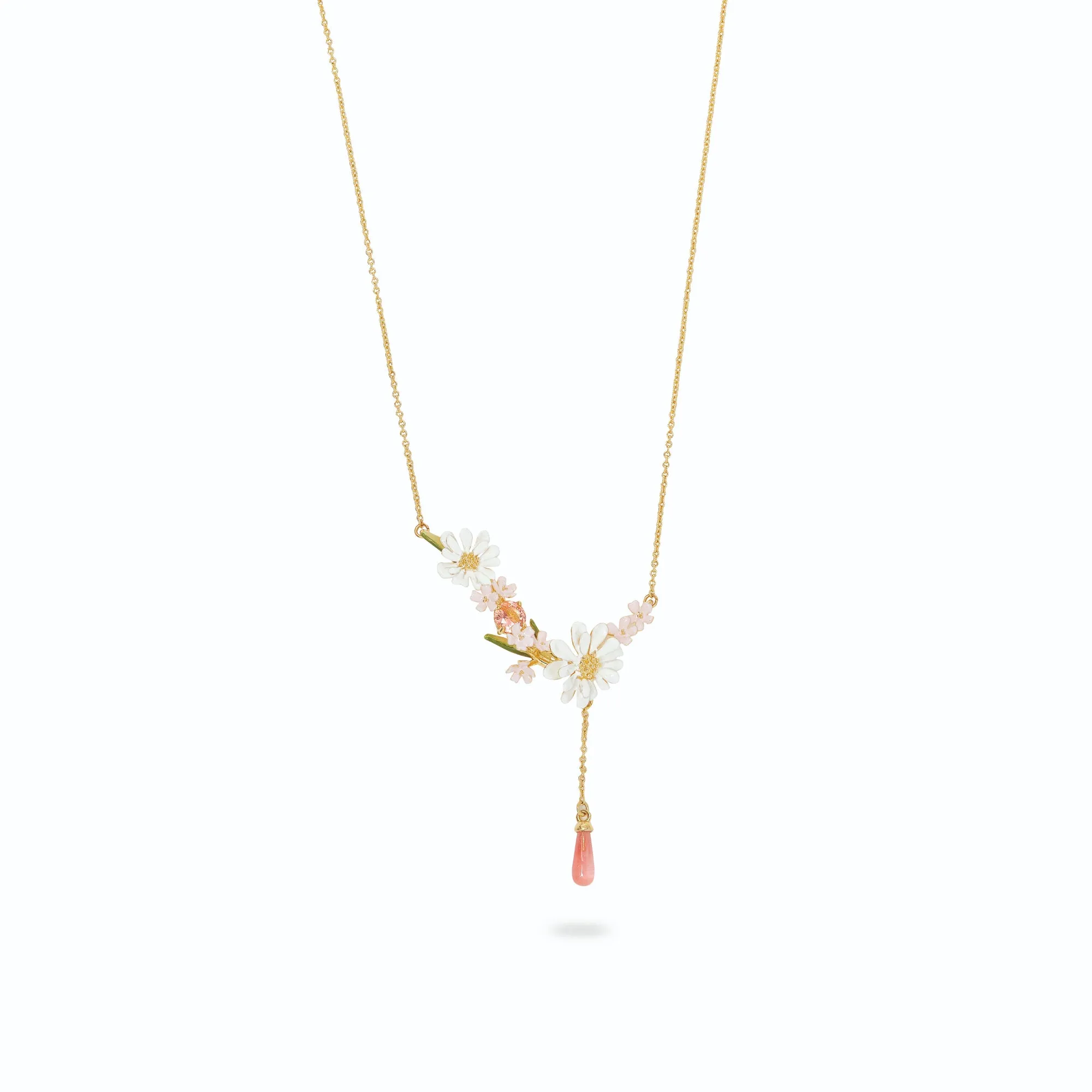 Les Nereides Flower Bouquet and Pink Pearl Necklace