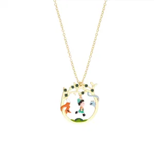 Les Nereides Pinocchio and friends in the forest Necklace