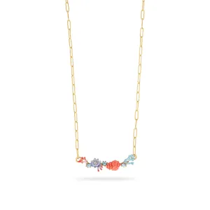 Les Nereides Seashell, Coral and Cut Glass Stone Necklace