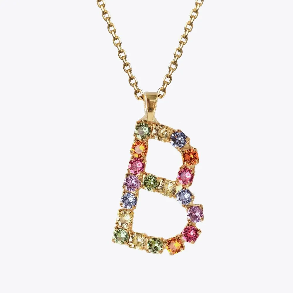 Letter Necklace B / Rainbow Combo Caroline Svedbom