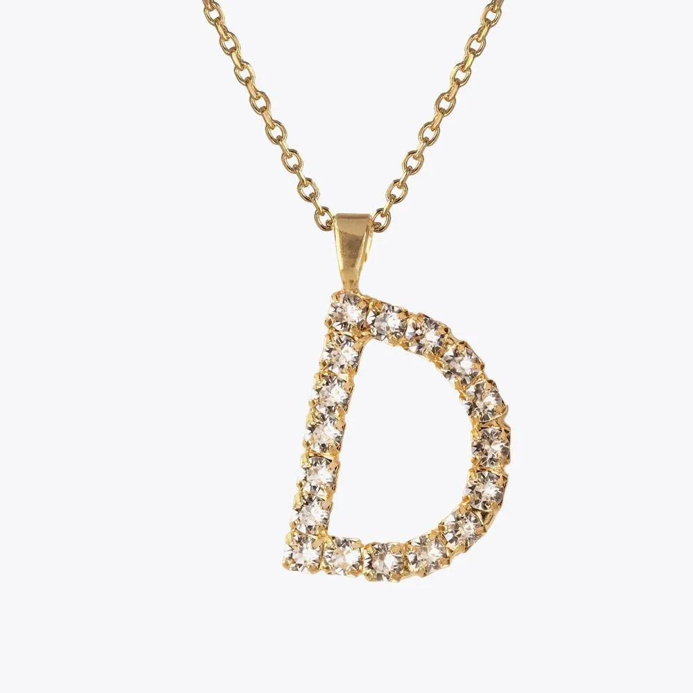 Letter Necklace D / Crystal Caroline Svedbom