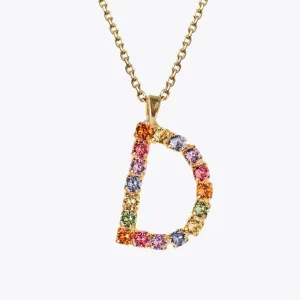 Letter Necklace D / Rainbow Combo Caroline Svedbom