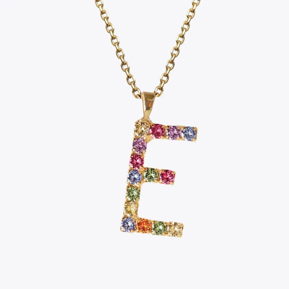 Letter Necklace E / Rainbow Combo Caroline Svedbom
