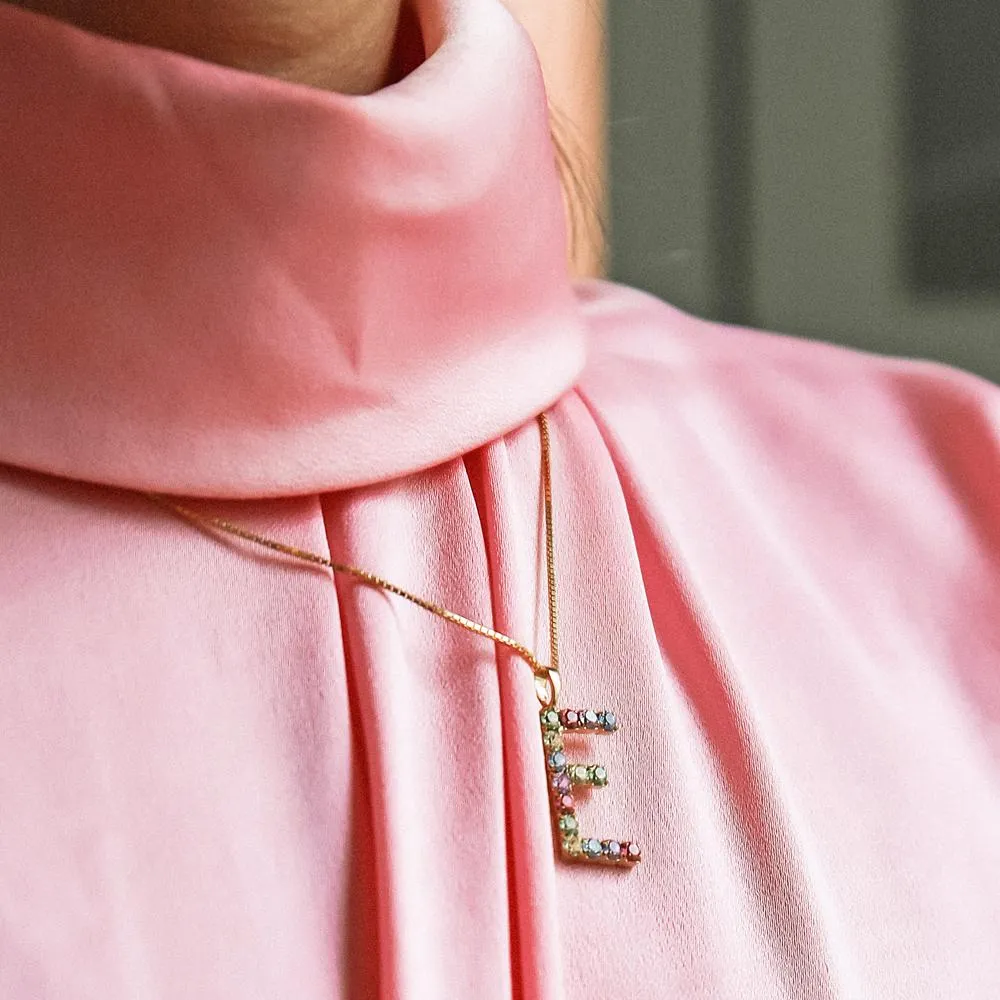 Letter Necklace E / Rainbow Combo Caroline Svedbom