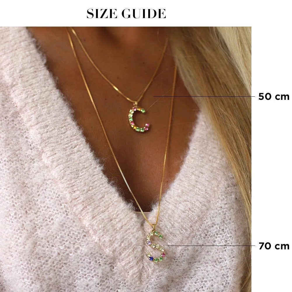 Letter Necklace F / Rainbow Combo Caroline Svedbom