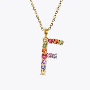 Letter Necklace F / Rainbow Combo Caroline Svedbom
