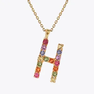 Letter Necklace H / Rainbow Combo Caroline Svedbom
