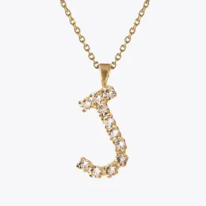 Letter Necklace J / Crystal Caroline Svedbom