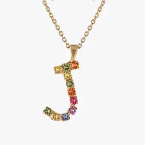 Letter Necklace J / Rainbow Combo Caroline Svedbom