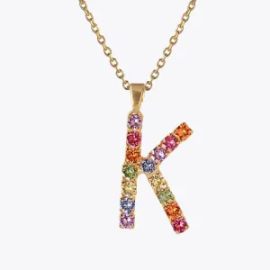 Letter Necklace K / Rainbow Combo Caroline Svedbom