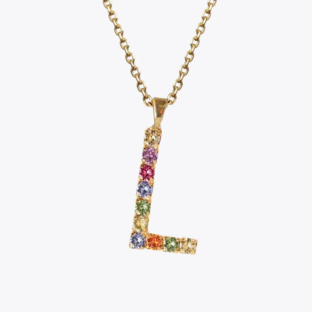 Letter Necklace L / Rainbow Combo Caroline Svedbom