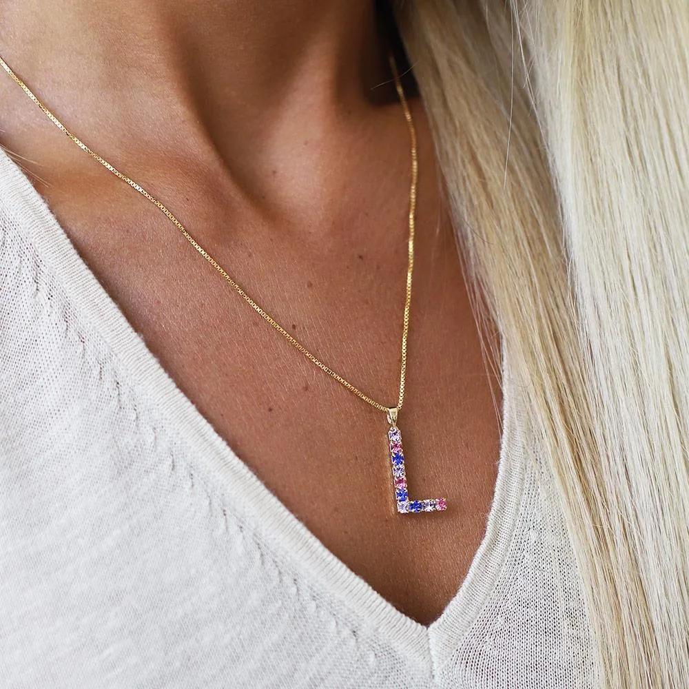 Letter Necklace L / Rainbow Combo Caroline Svedbom