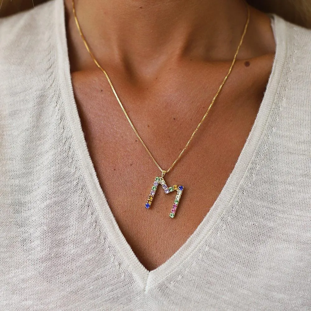 Letter Necklace M / Rainbow Combo Caroline Svedbom