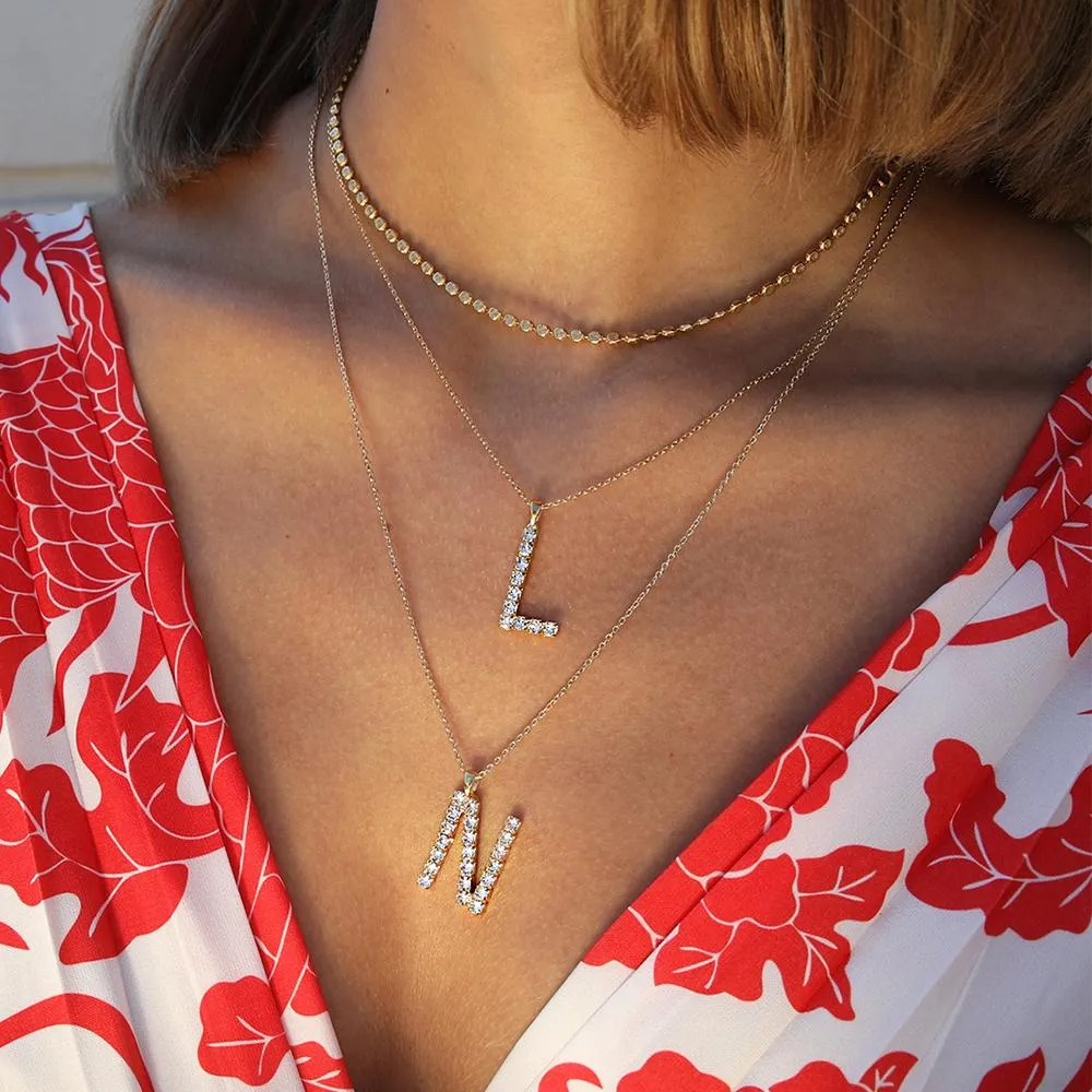 Letter Necklace N / Crystal Caroline Svedbom
