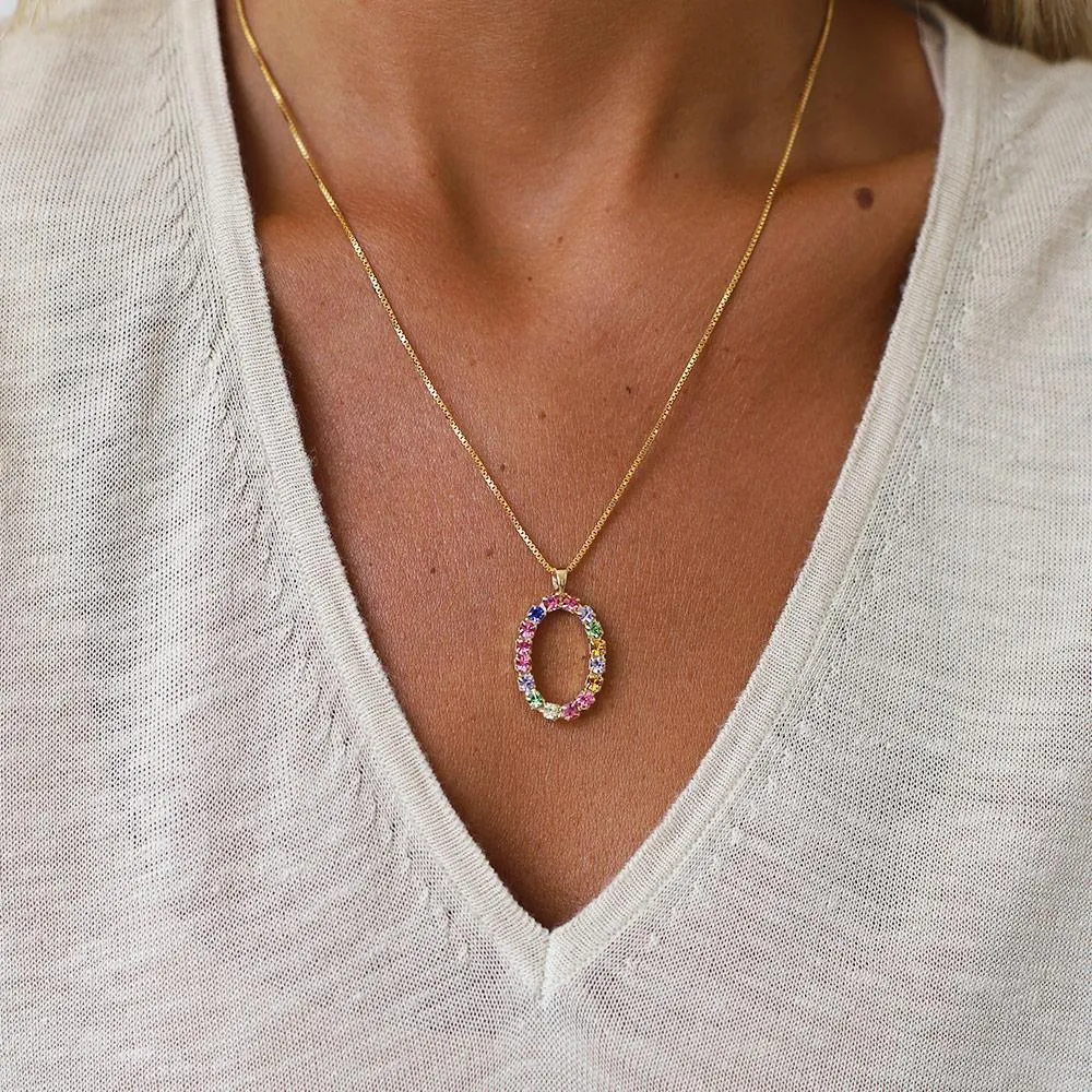 Letter Necklace O / Rainbow Combo Caroline Svedbom