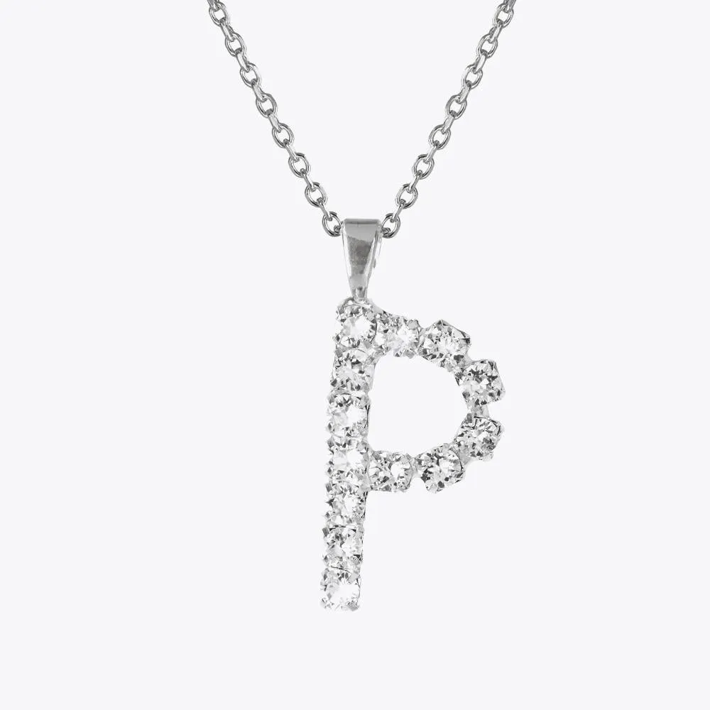 Letter Necklace P / Crystal Caroline Svedbom
