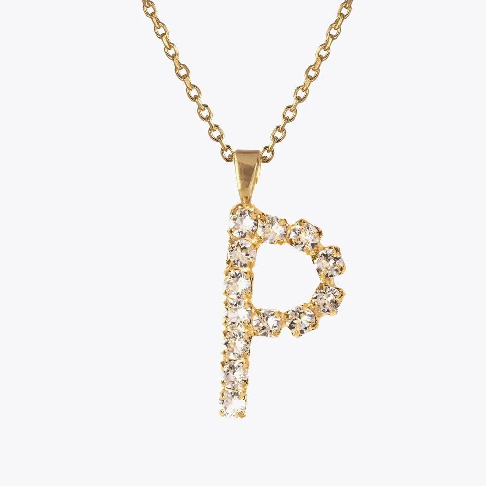 Letter Necklace P / Crystal Caroline Svedbom