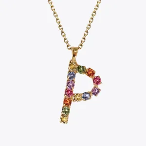 Letter Necklace P / Rainbow Combo Caroline Svedbom