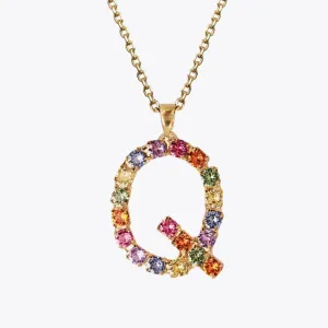 Letter Necklace Q / Rainbow Combo Caroline Svedbom