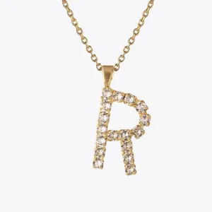 Letter Necklace R / Crystal Caroline Svedbom