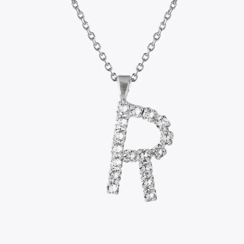 Letter Necklace R / Crystal Caroline Svedbom