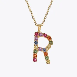 Letter Necklace R / Rainbow Combo Caroline Svedbom