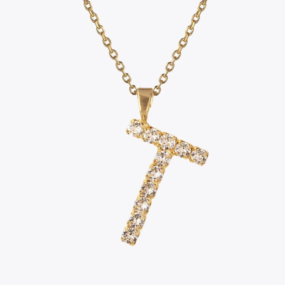 Letter Necklace T / Crystal Caroline Svedbom