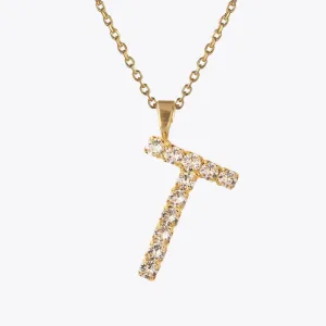 Letter Necklace T / Crystal Caroline Svedbom