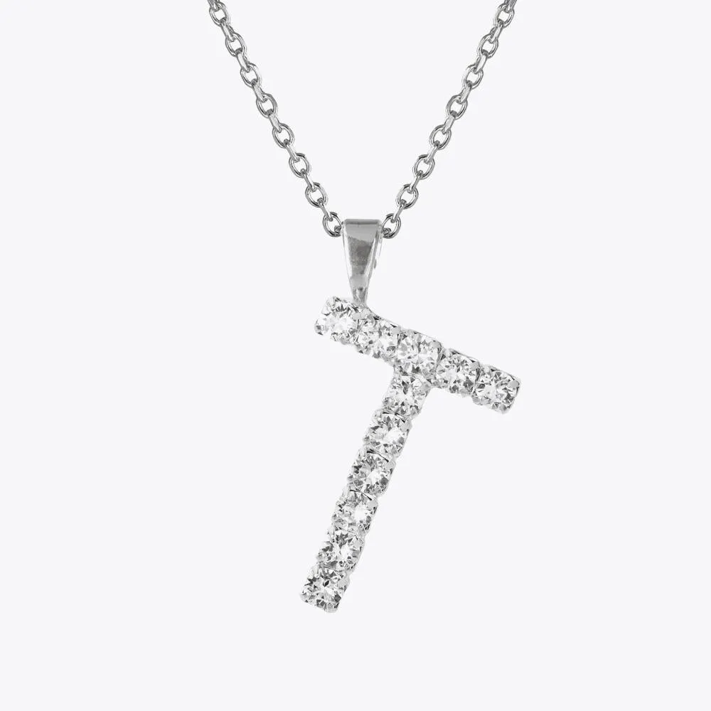 Letter Necklace T / Crystal Caroline Svedbom